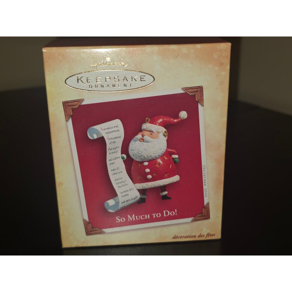 Hallmark Keepsake “So Much to Do!” Santa Christmas‎ Ornament 2004 New